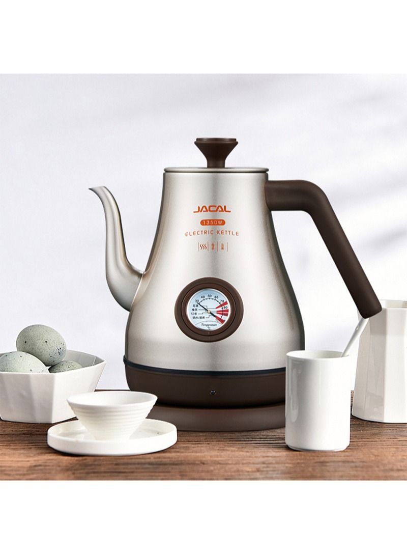 JACAL Stainless Steel Electric Kettle with Thermometer 1L 1350W - Image 4