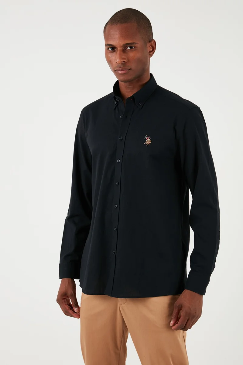 U.S. Polo Assn. BASE. Polo Logo Button Collar 100% Cotton Regular Fit Shirt Men's SHIRT G081GL0041829583