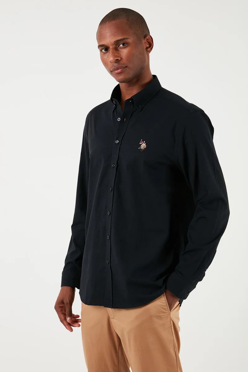 U.S. Polo Assn. BASE. Polo Logo Button Collar 100% Cotton Regular Fit Shirt Men's SHIRT G081GL0041829583