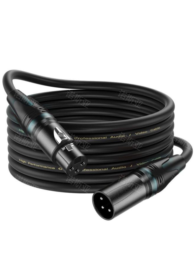 XLR Three-core Cannon Line Male To Female Audio Line KTV Audio Microphone Cable Professional Microphone Cannon-Color:☆Xlr Wire Black Tail Ring*ofc Oxygen-free Copper*3 Core*od6.0*black*pvc-Length:0.5m  - Image 1