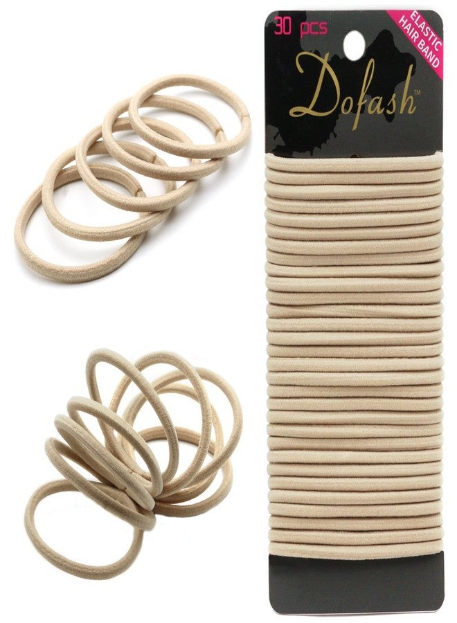 Dofash Hyper Elastic Hair Ties, 30 PCS Beige Hair Bands for Women's Hair, Blonde, Reusable, Nylon, Quick Stretch and Restore, Smooth Junction, Durable, Hair Friendly, Safety Tested - Image 1