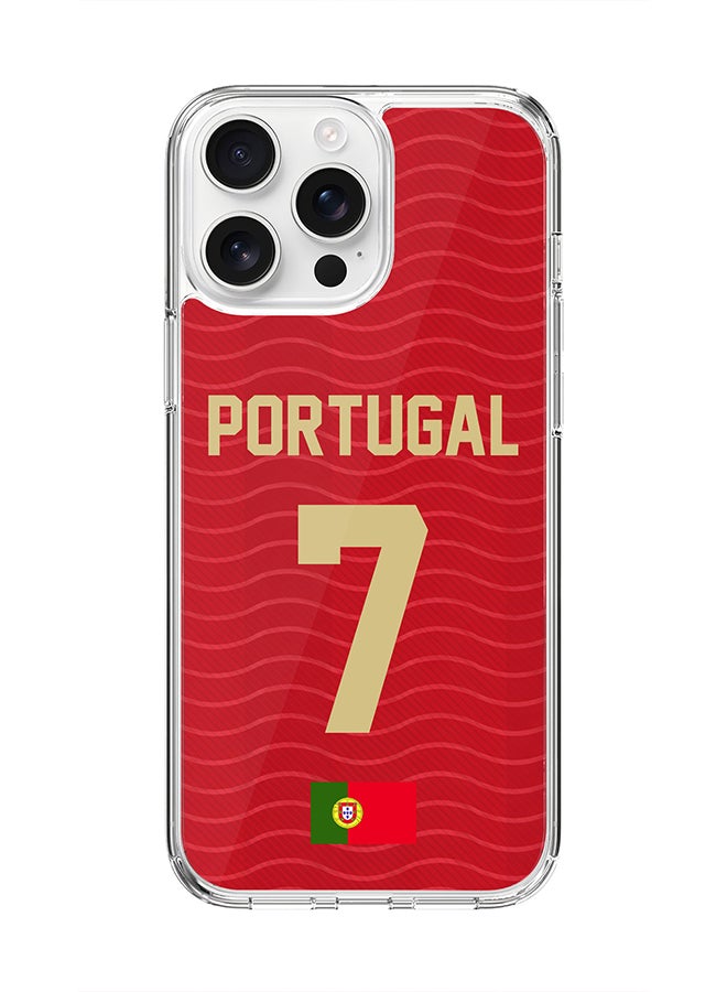 Stylizedd Classic Clear Magnetic Case for Apple iPhone 16 Pro Max , Hybrid Soft Case Flexible Edges Anti Drop TPU PC Gel Thin Transparent Cover [ Designed for Apple iPhone 16 Pro Max ] - Football Team Portugal World Cup 2026 - Image 1