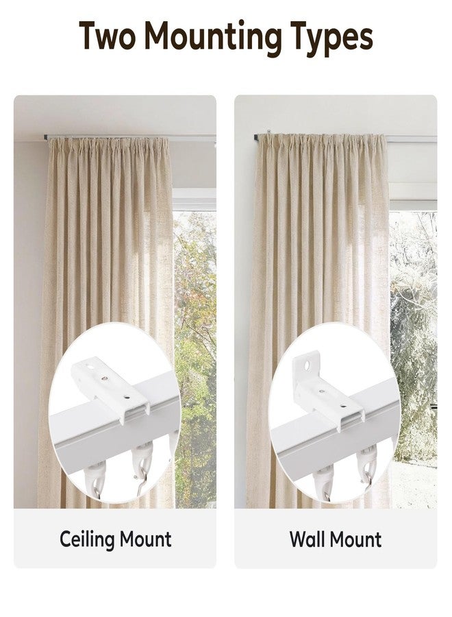 Zeerobee Ceiling Curtain Track,4.3-7.8ft Retractable Curtain Track Ceiling Mount For Room Divider Curtain Track, Ceiling Curtain Rod, Ceiling Rails with Silent Rollers (White) - Image 3