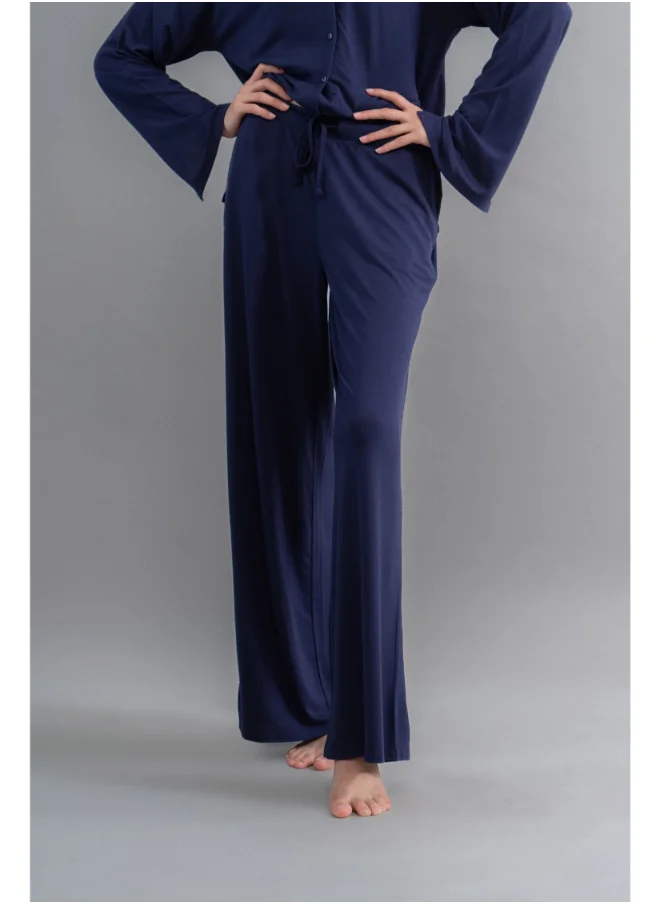 NeceSera Deep Navy Supima Flared Pajamas