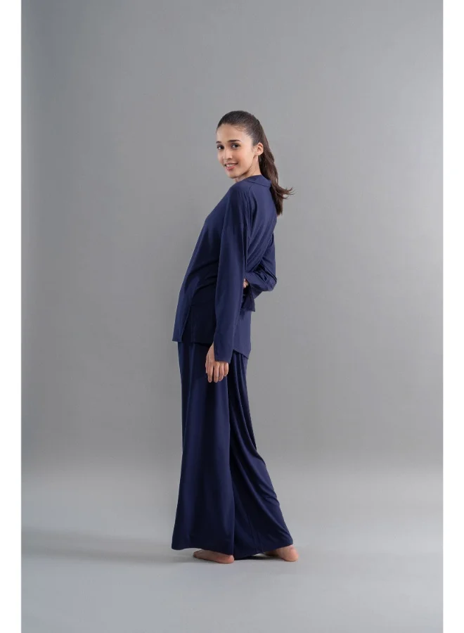 NeceSera Deep Navy Supima Flared Pajamas