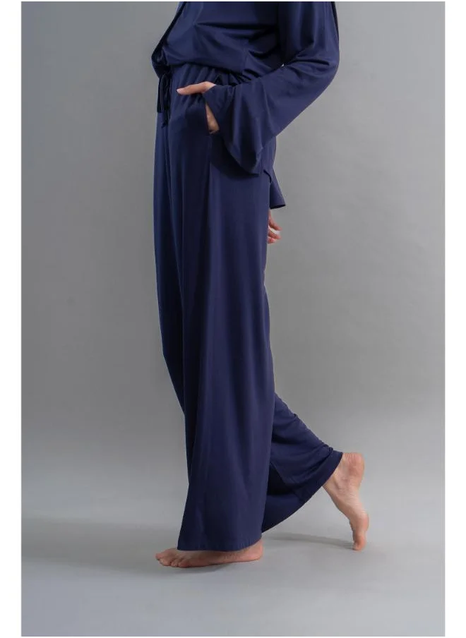 نسيسير Wanderlust Blue Modal Button Down Shorts Set