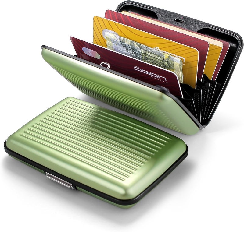 حافظة بطاقات ألومنيوم مع قفل معدني، حماية RFID من الاحتيال وإزالة المغنطة، محفظة مدمجة، موديل Smart Case STOCKHOLM (ألومنيوم ماتشا) - Image 2