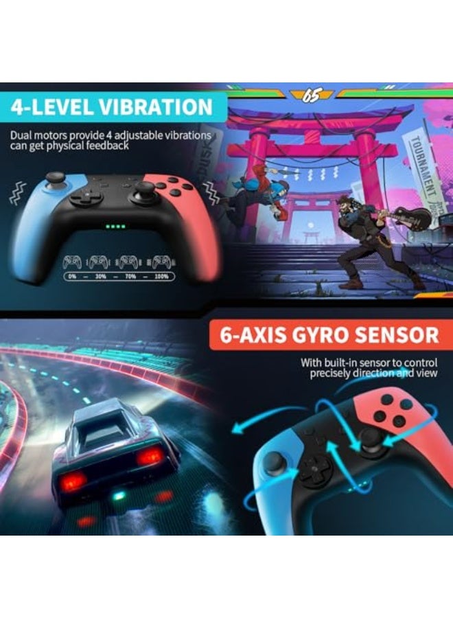 Wireless Controller for Switch/Lite/OLED，Switch Pro Controller with one button wake-up Function/Double Vibration/Programmable Button/Hall Joystick - Image 4