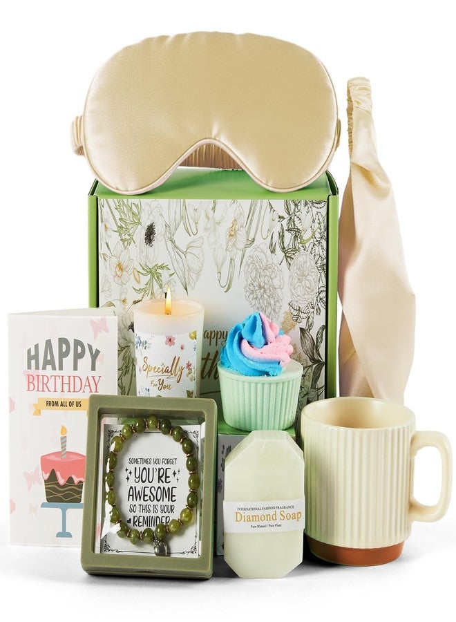 EVERMOW Mug Gift Birthday Gifts Set for Women, Spa Baskets Gift Box Unique Happy Birthday Gifts Ideas for Women Mom Her Friend Sister Wife Daughter Girlfriend Coworker, Ceramic Mug 12 OZ (Off-white) - Image 1