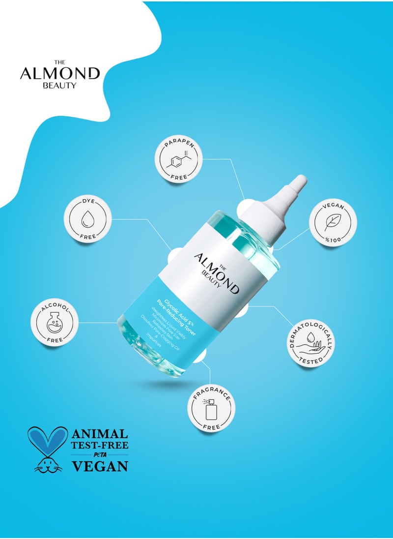 Exfoliating Pore-Reducing Toner with Glycolic Acid 5% AHA + BHA for Clear Skin