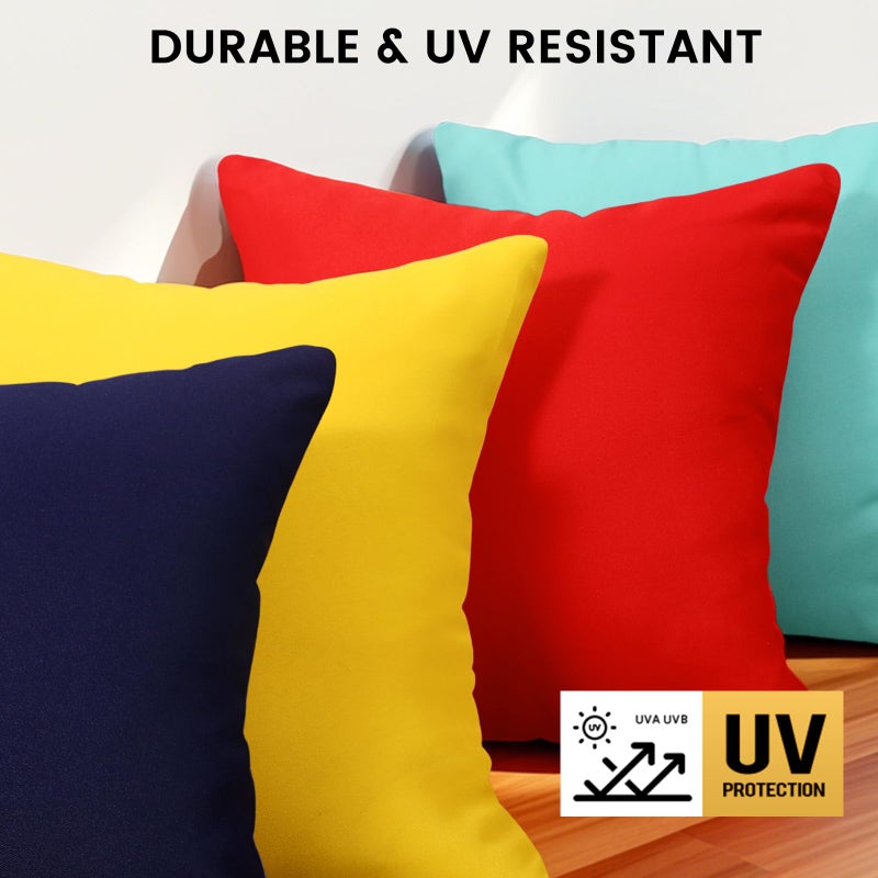 Premillow Outdoor Pillow Covers Set of 2, Decorative Farmhouse Waterproof Pillow Covers, Solid Linen Pillowcase Cushion Covers for Patio Garden Balcony Couch Sofa 18x18 inch, Yellow - Image 5