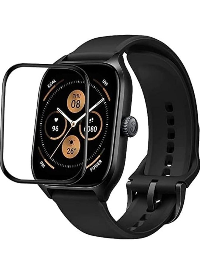 Screen protection with a black frame for the Amazfit GTS 4 Mini smart watch  - Image 1