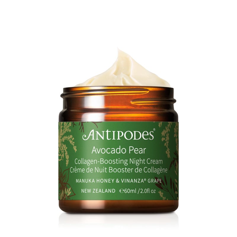 Antipodes Avocado Pear Nourishing Night Cream  Anti Aging Cream  Plumping Anti Wrinkle Cream  Reduce Dryness with Avocado Oil  New Zealand Manuka Honey  Dry Skin  Mature Skin  60ml 2 fl Oz