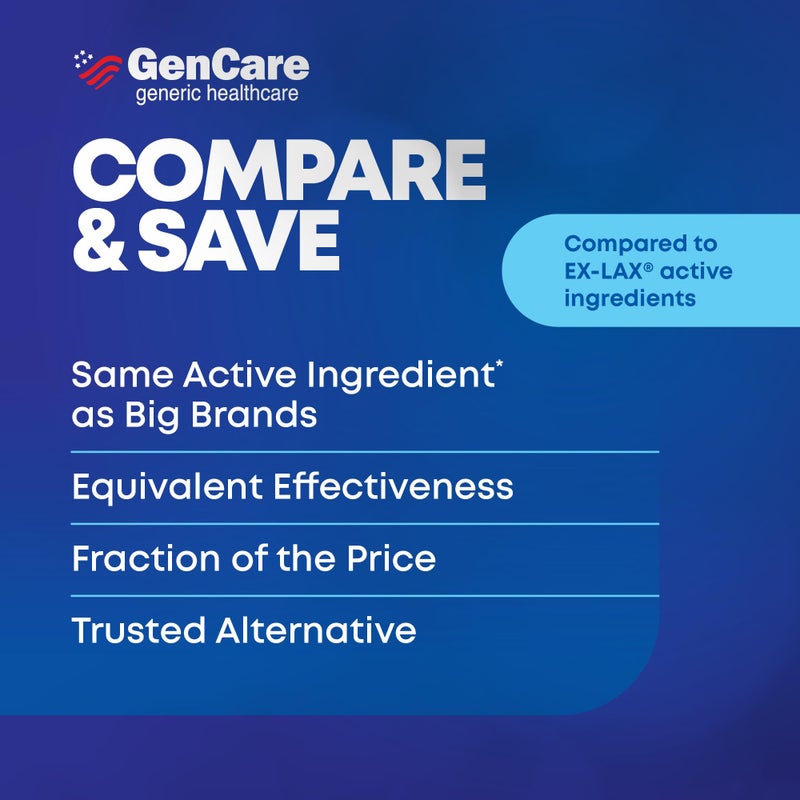 GenCare جين كير - ملين قوي بسعة 25 ملغ (100 قرص) - تخفيف لطيف للإمساك - سينيوديدات USP ملينات منشطة - حبوب هضم - تخفيف طبيعي أثناء النوم - جينيريك إكس لاكس - Image 5
