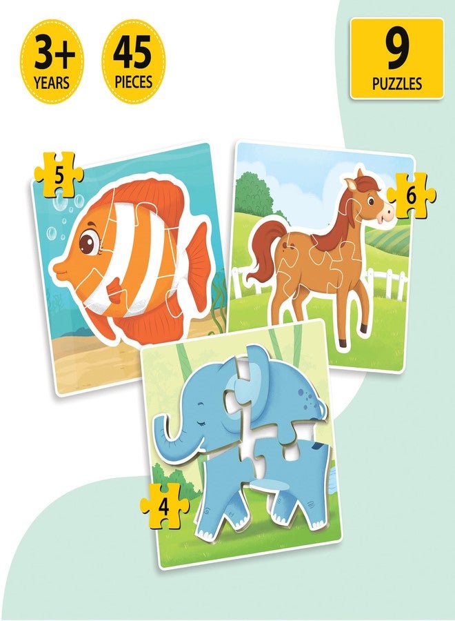 Little Berry Baby First Puzzle Game: Jungle, Farm & Ocean Animals | Set of 3 Cardboard Puzzles with 15pcs Each | Montessori Educational Toys for 2 3 4 Year Old Boys & Girls | Early Puzzle Set for Kids - Image 2