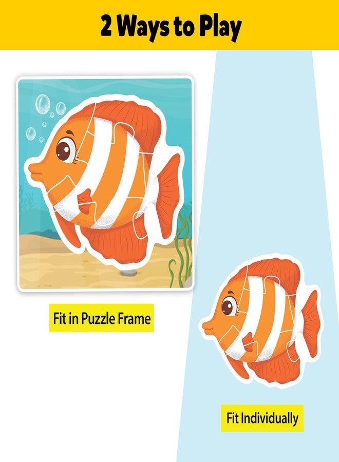 Little Berry Baby First Puzzle Game: Jungle, Farm & Ocean Animals | Set of 3 Cardboard Puzzles with 15pcs Each | Montessori Educational Toys for 2 3 4 Year Old Boys & Girls | Early Puzzle Set for Kids - Image 4