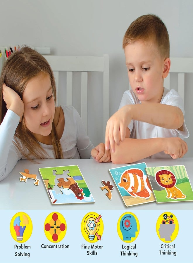 Little Berry Baby First Puzzle Game: Jungle, Farm & Ocean Animals | Set of 3 Cardboard Puzzles with 15pcs Each | Montessori Educational Toys for 2 3 4 Year Old Boys & Girls | Early Puzzle Set for Kids - Image 5