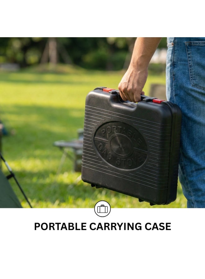  حىجيقس Portable Camping Burner with Auto Ignition, 2-in-1 Gas Stove for Butane & LPG, Single Burner with Hard Case for Backpacking, Hiking, Fishing & Picnic - Image 4