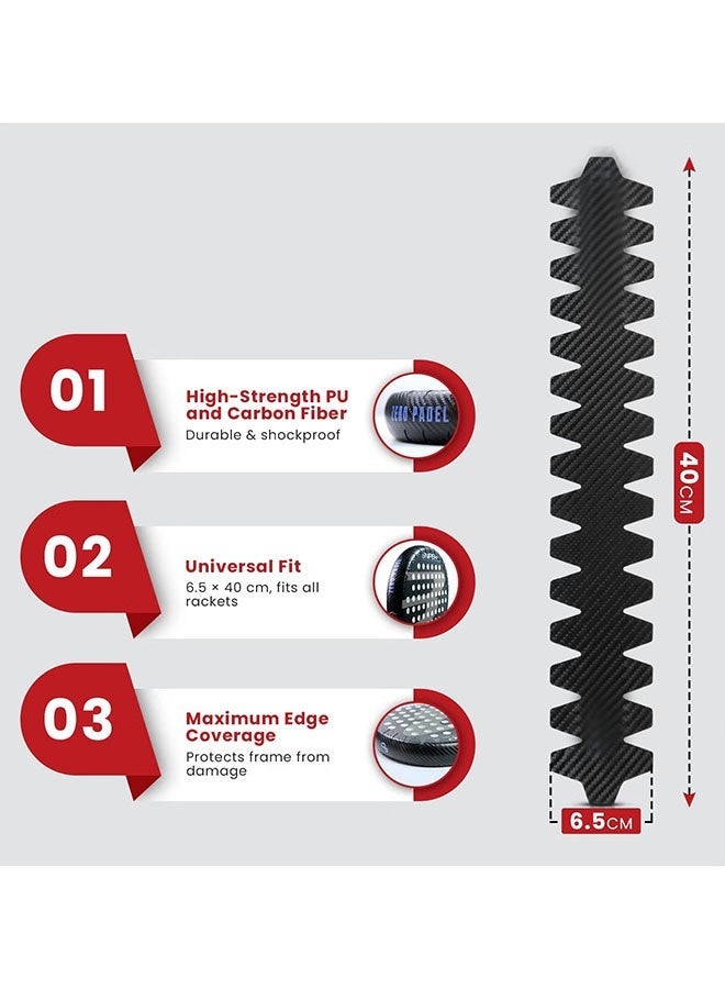 general Racket Protector, Carbon Fiber Texture – Large |  Lightweight & Durable for Maximum Edge Protection | Universal Fit, Easy to Apply - Image 4