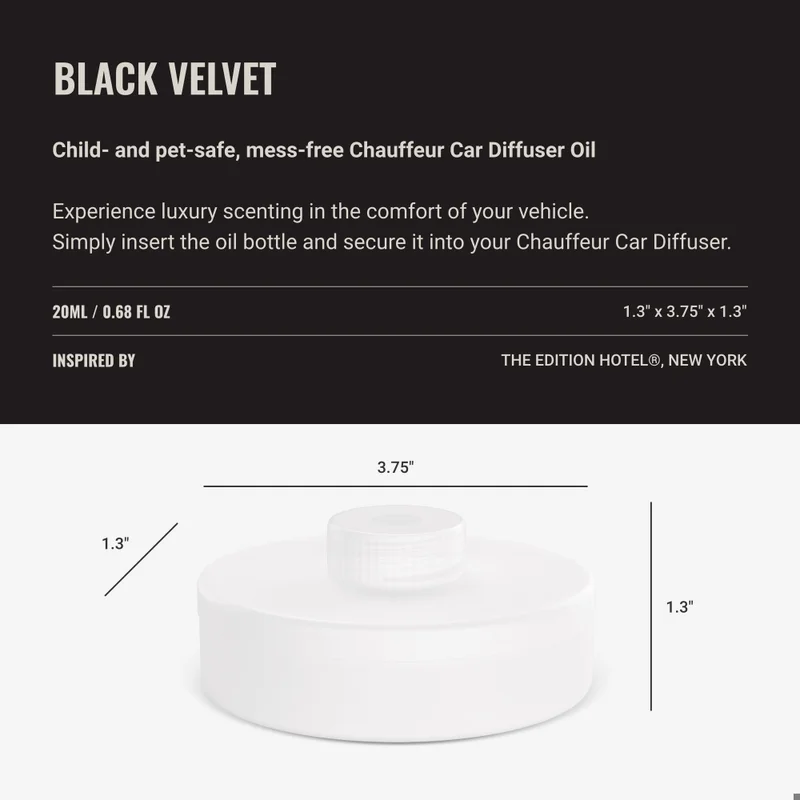 Hotel Collection  Chauffeur Smart Car Diffuser Oil - Black Velvet - Premium Car Air Freshener Cartridge - Blonde Woods, Rose, and Black Fig - Essential Oils - Cars, Trucks, SUVs, RVs & More  | Best Price UAE