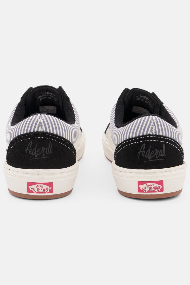 VANS Kids Boy Lace Up Bmx Old Skool Casual Shoes, Black Combo - Image 4