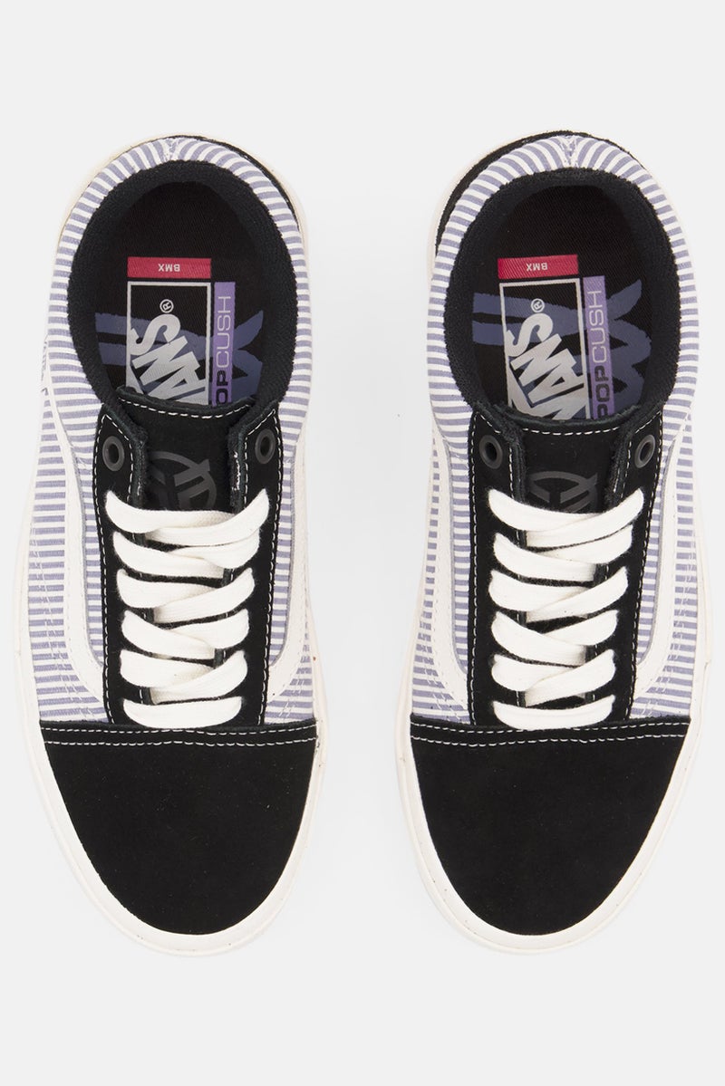 VANS Kids Boy Lace Up Bmx Old Skool Casual Shoes, Black Combo - Image 3