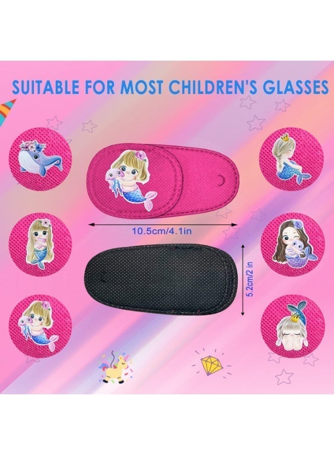 Peachjoy Eye Patches for Kids Girls Boys, 6 Pcs Styles Eye Patch for Glasses Kids Reusable Eye Patch for Treating Lazy Eye Amblyopia Strabismus, Pink (Pink Mermaid, Right Eye) - Image 2