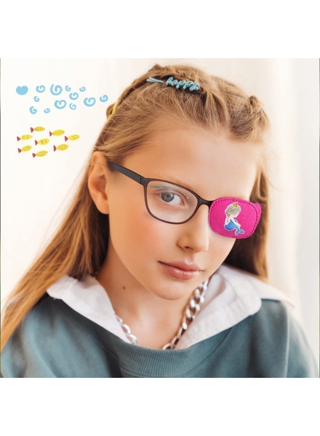 Peachjoy Eye Patches for Kids Girls Boys, 6 Pcs Styles Eye Patch for Glasses Kids Reusable Eye Patch for Treating Lazy Eye Amblyopia Strabismus, Pink (Pink Mermaid, Right Eye) - Image 5