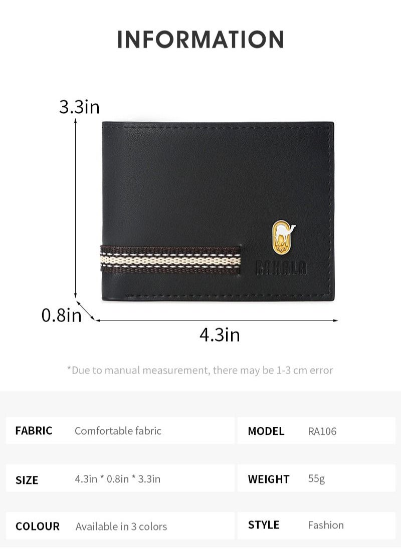 RAHALA RA106 Genuine Leather Multiple Card Slots Casual Bifold Wallet - Brown  - Image 5