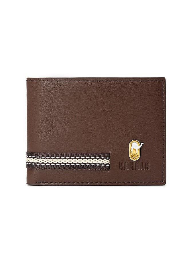 RAHALA RA106 Genuine Leather Multiple Card Slots Casual Bifold Wallet - Brown  - Image 1