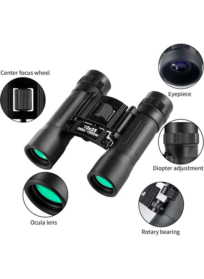 Beileshi beileshi 10x25 Binoculars for Adults High Powered Mini Pocket Binoculars Waterproof Compact Binoculars for Bird Watching Hunting Concert Theater Opera Traveling Sightseeing  - Image 3