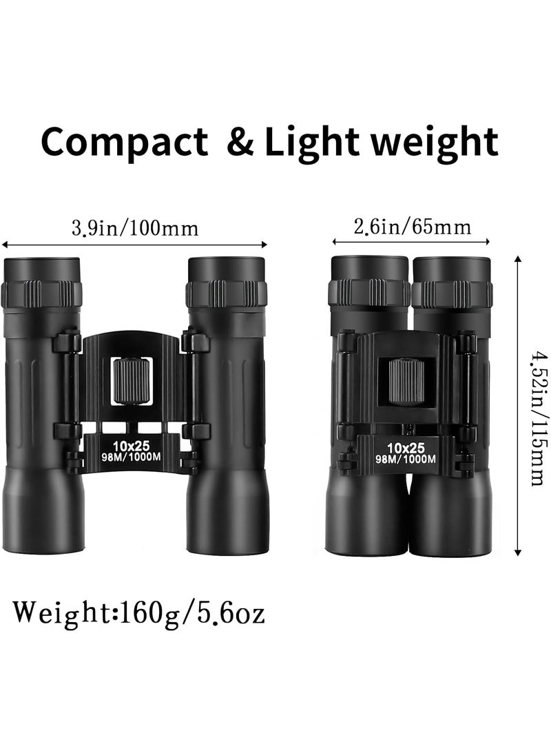 Beileshi beileshi 10x25 Binoculars for Adults High Powered Mini Pocket Binoculars Waterproof Compact Binoculars for Bird Watching Hunting Concert Theater Opera Traveling Sightseeing  - Image 2