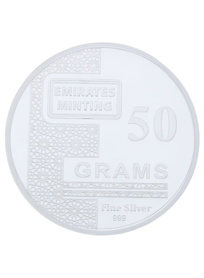 Emirates Minting 50 Grams Flower Silver Coin 999 Purity - Image 2