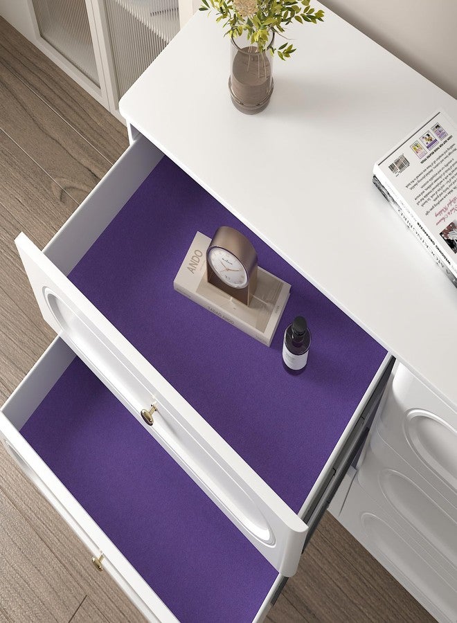 CHIHUT 12”x100” Self Adhesive Velvet Flocking Liner for Jewelry Drawer Box Lining Purple Soft Felt Drawer Liner for Bedroom Dresser Thick Velvet Fabric Wallpaper Peel and Stick for Art Crafts - Image 3