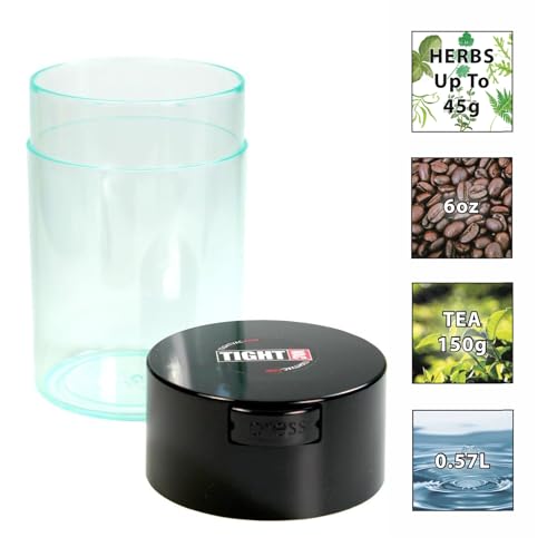 TIGHTPAC Tightvac 1 oz to 6 ounce - Patented Airtight Container | Multi-use Vacuum Container Works as Smell Proof Containers for Herbs and Dry Goods. Black Cap and Clear Body - Image 4