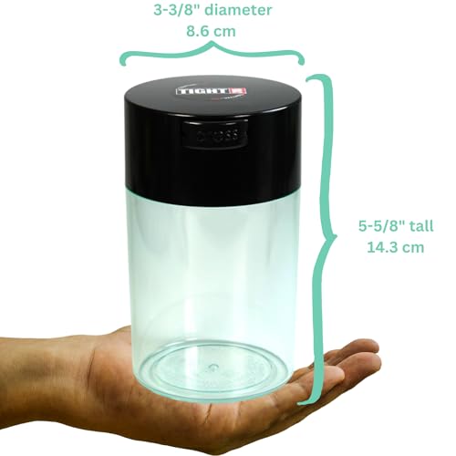 TIGHTPAC Tightvac 1 oz to 6 ounce - Patented Airtight Container | Multi-use Vacuum Container Works as Smell Proof Containers for Herbs and Dry Goods. Black Cap and Clear Body - Image 2