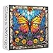 PICKFORU Butterfly Puzzles for Adults 1000 Pieces and up Stained Glass Puzzle with Butterfly Flowers PICKFORU Colorful Wall Art Puzzles as Home Decor - Image 2