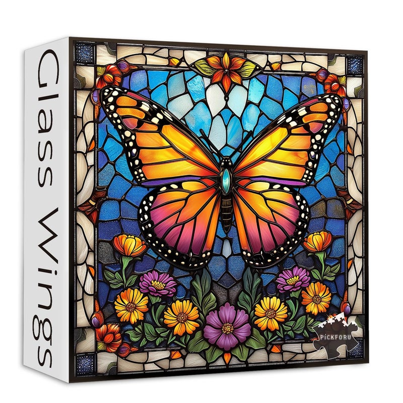 PICKFORU Butterfly Puzzles for Adults 1000 Pieces and up Stained Glass Puzzle with Butterfly Flowers PICKFORU Colorful Wall Art Puzzles as Home Decor - Image 3