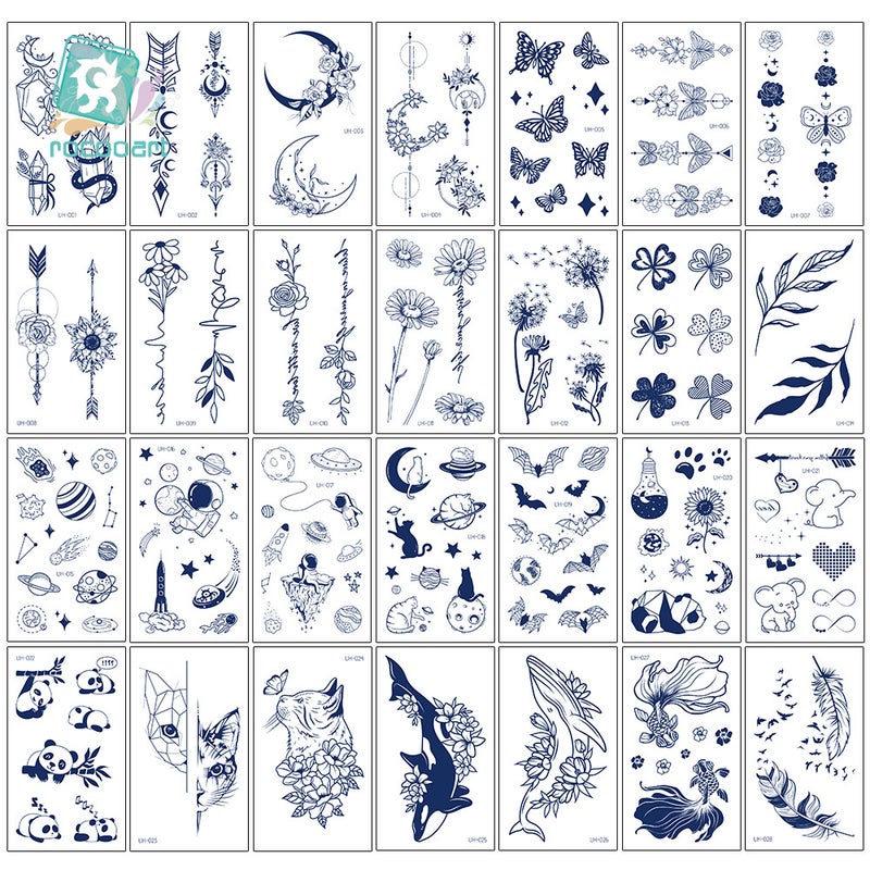 Direct Selling Juice Herbal Tattoo Waterproof Semi-Permanent Flower Arm Long-Lasting Reflective Stickers Butterfly - Image 4