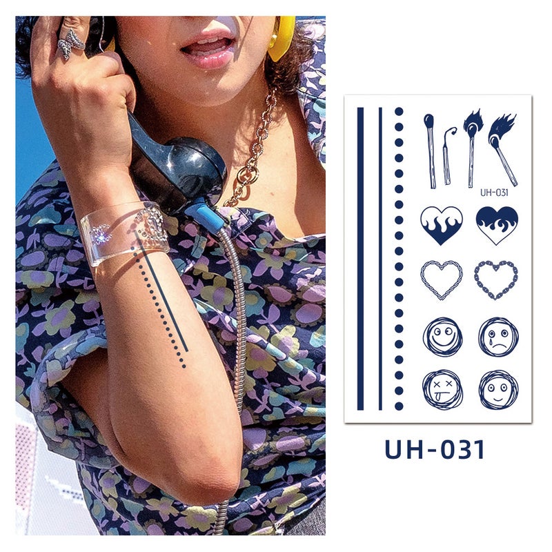 Direct Selling Juice Herbal Tattoo Waterproof Semi-Permanent Flower Arm Long-Lasting Reflective Stickers Butterfly - Image 1