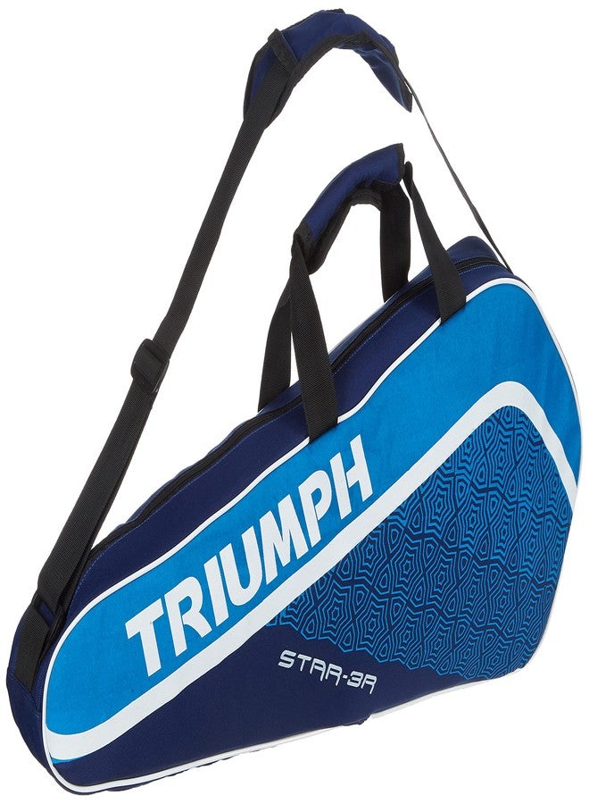 ترايامف مضرب تنس الريشة Triumph Bolt خفيف الوزن مصنوع من مركب الجرافيت، مع حقيبة Star-3R ذات حجرة واحدة، لون أزرق - Image 3