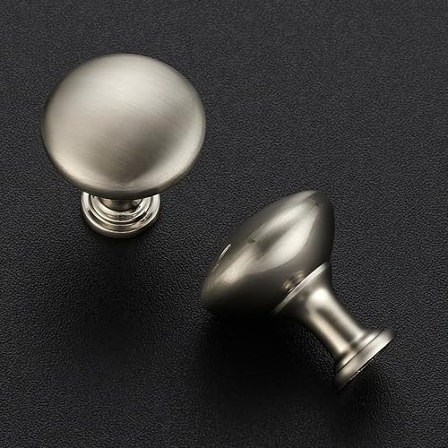 Ravinte 30 Pack 1 Inch Diameter Brushed Nickel Mini Round Solid Kitchen Cabinet Knobs Drawer Pulls for Dresser Closet Door Knobs Drawer Cabinets - Image 3