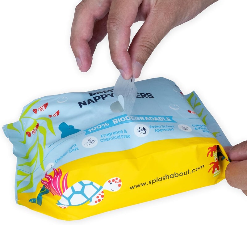 Splash About Swim Diaper Liners - Pack of 50 - One Size - White - Disposable - Image 2