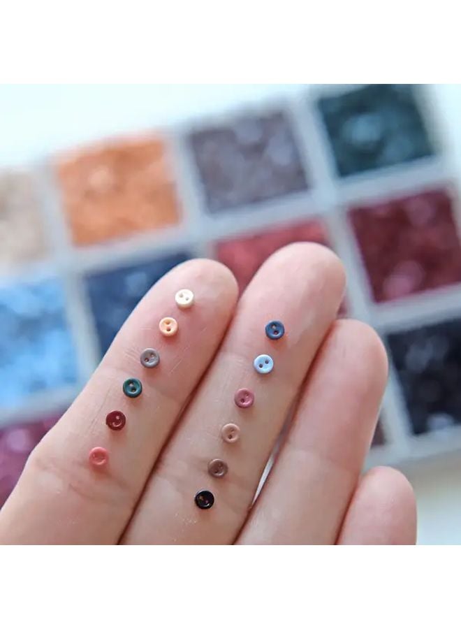60pcs Tiny 0 3cm Round Sewing Buttons Retro Mixed Colors for Crafts Clothing - Image 2