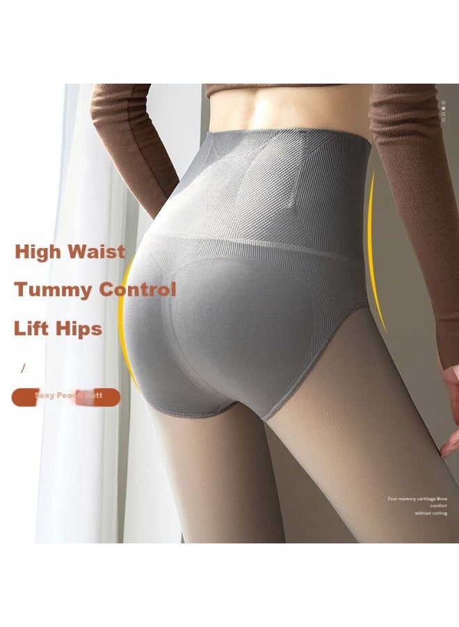 LANG SHA Langsha Women's Winter Thickened Leggings High Waist Slimming Fake Flesh-colored Abdomen-lifting Hip-lifting Leggings - Image 4