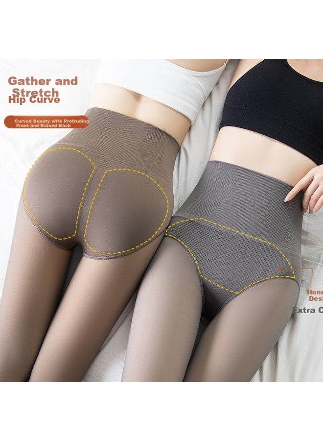 LANG SHA Langsha Women's Winter Thickened Leggings High Waist Slimming Fake Flesh-colored Abdomen-lifting Hip-lifting Leggings - Image 2