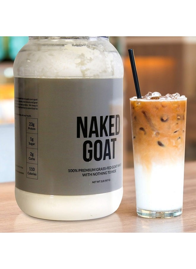 NAKED nutrition - Naked Goat - Pasture Fed Goat Whey Protein Powder from Small-Herd Wisconsin Dairies, 2Lb Bulk, GMO Free, Soy Free. Easy to Digest - All Natural - 23 Grams of Protein - 30 Servings - Image 1