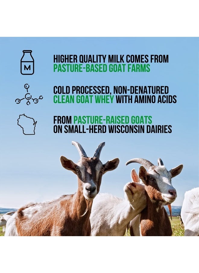 NAKED nutrition - Naked Goat - Pasture Fed Goat Whey Protein Powder from Small-Herd Wisconsin Dairies, 2Lb Bulk, GMO Free, Soy Free. Easy to Digest - All Natural - 23 Grams of Protein - 30 Servings - Image 1