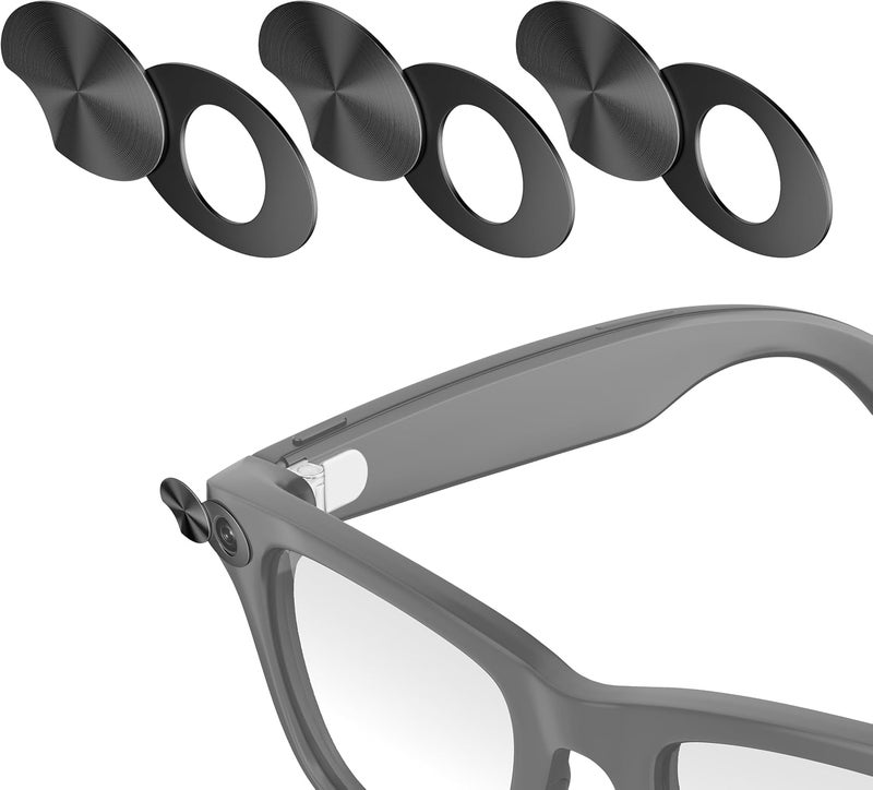 3Pcs LED Light Blocking Stickers for Ray-Ban Meta Glasses, Rotating Camera Privacy Cover Compatible with Wayfarer/Oakley/Skyler/Headliner Smart Glasses, Black - Image 1