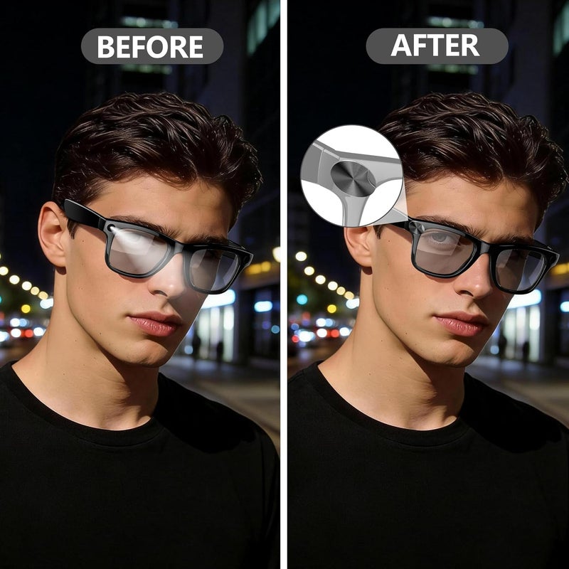 3Pcs LED Light Blocking Stickers for Ray-Ban Meta Glasses, Rotating Camera Privacy Cover Compatible with Wayfarer/Oakley/Skyler/Headliner Smart Glasses, Black - Image 2